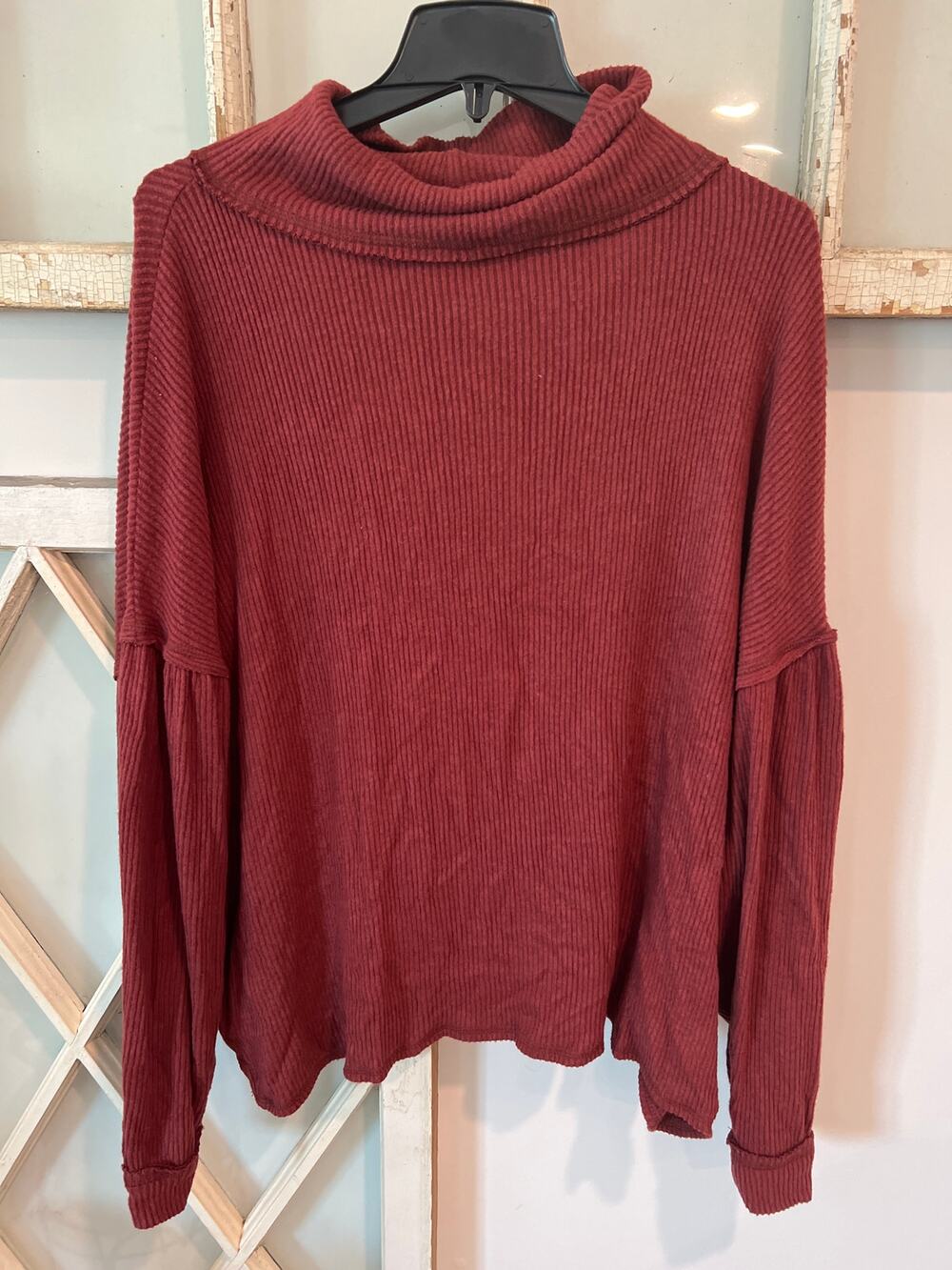 NWT BKE size small dark rust colored top with open back